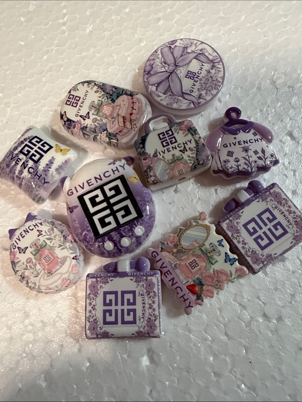 10 pc Givenchy Purple Floral beads Set